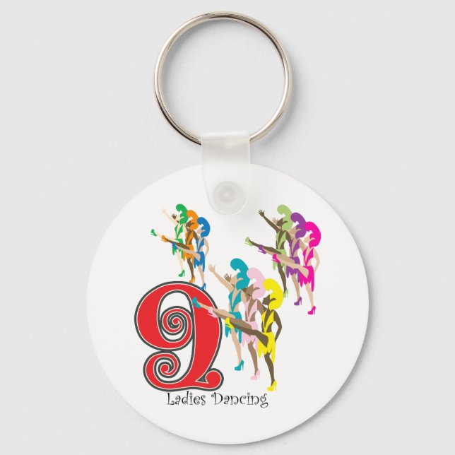 9 Ladies Dancing Keychain (Front)