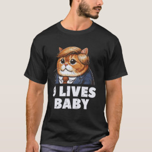 9 Lives Baby Cat Funny Joke Humour Meme Men Women T-Shirt