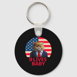 9 Lives Baby Cat Trump 2024 Win Victory Winner Tru Keychain