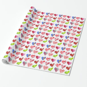 9 Love Hearts Designs Wrapping Paper