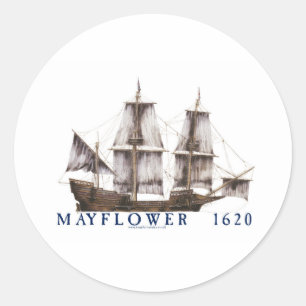 9 mayflower ship classic round sticker