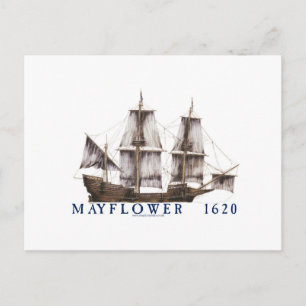 9 mayflower ship postcard