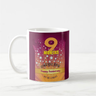9 Months CUSTOM Recovery Anniversary Bold Numeral Coffee Mug