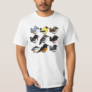 9 Northeast USA Backyard Birds T-Shirt