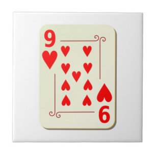 9 of Hearts Playing Card Tile