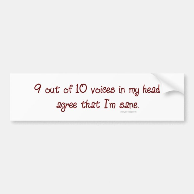 9 Out of 10 Bumpersticker Bumper Sticker (Front)