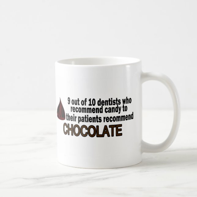 9 Out Of 10 Dentist Recommend Chocolate Coffee Mug (Right)