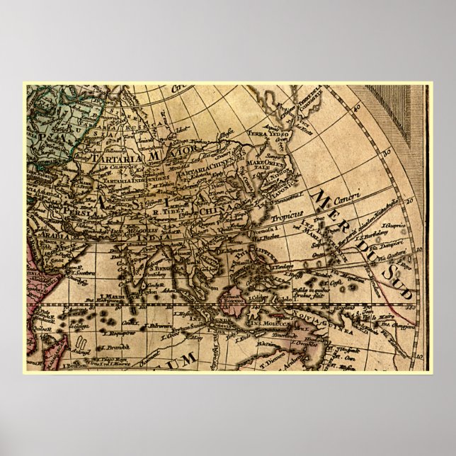 9 Panel Colour Version de L'Isle World Map Frame 6 Poster (Front)