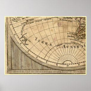 9 Panel Colour Version de L'Isle World Map Frame 7 Poster