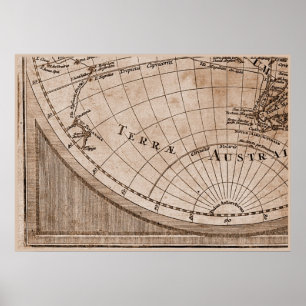 9 Panel Sepia Version de L'Isle World Map Frame 7 Poster