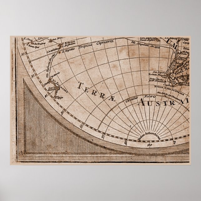 9 Panel Sepia Version de L'Isle World Map Frame 7 Poster (Front)