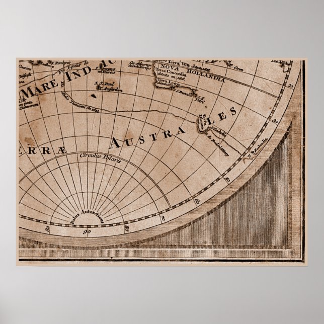 9 Panel Sepia Version de L'Isle World Map Frame 9 Poster (Front)