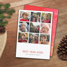 9 Photo Best Year Ever HYN Christmas Minimal red