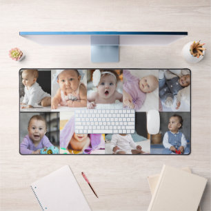 9 Photo Collage Custom Gift Desk Mat