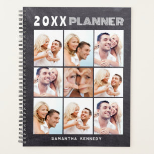 9 Photo Collage Custom Name Chalkboard  Planner