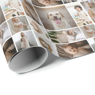 9 Photo Collage Custom Personalized Wrapping Paper