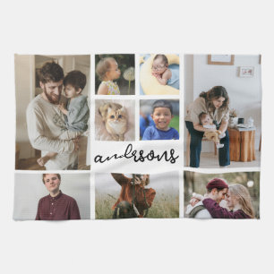9 Photo Collage Family Kitchen Towels