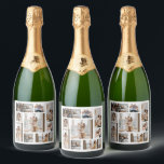 9 Photo Collage Template Personalize  Sparkling Wine Label<br><div class="desc">Introducing our personalized photo collage sparkling wine labels - the perfect way to add a personal touch to your special occasion! Whether it's a graduation, a family gathering, a trip with friends, or a special celebration, our high-quality sparkling wine labels are the perfect way to showcase your favourite memories. Our...</div>