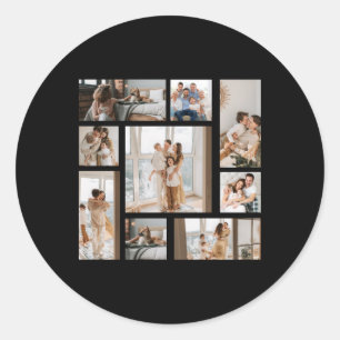9 Photo Collage Template T Shirt  Classic Round Sticker