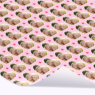 9 Photo Cute Love Heart Elegant Pink Pattern Wrapping Paper