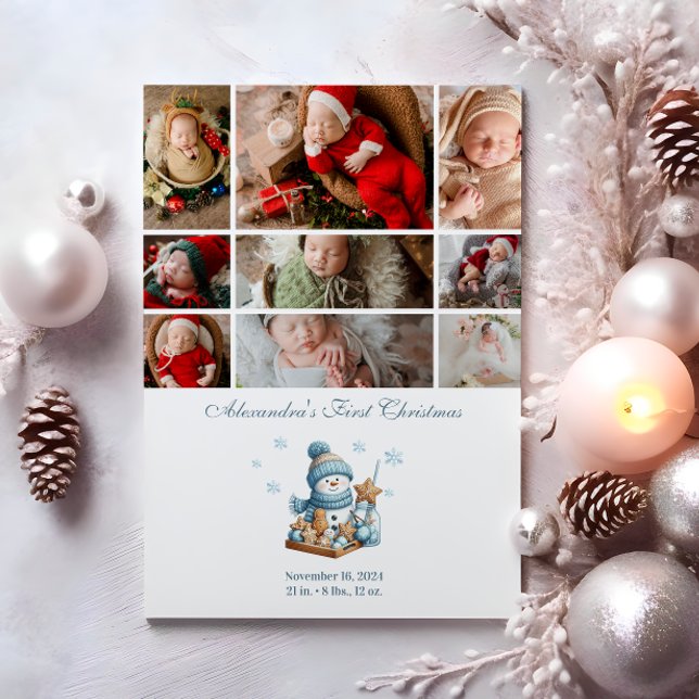 9 Photo First Christmas Birth Announcement (Creator Uploaded)