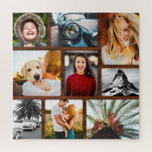 9 Photo Jigsaw Puzzle Bois Frame Collage