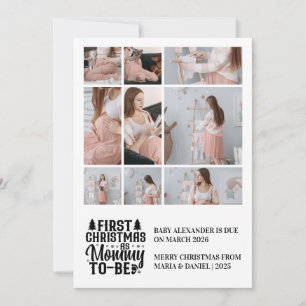 9 Photo Mommy to be Christmas Pregnancy  Holiday Card
