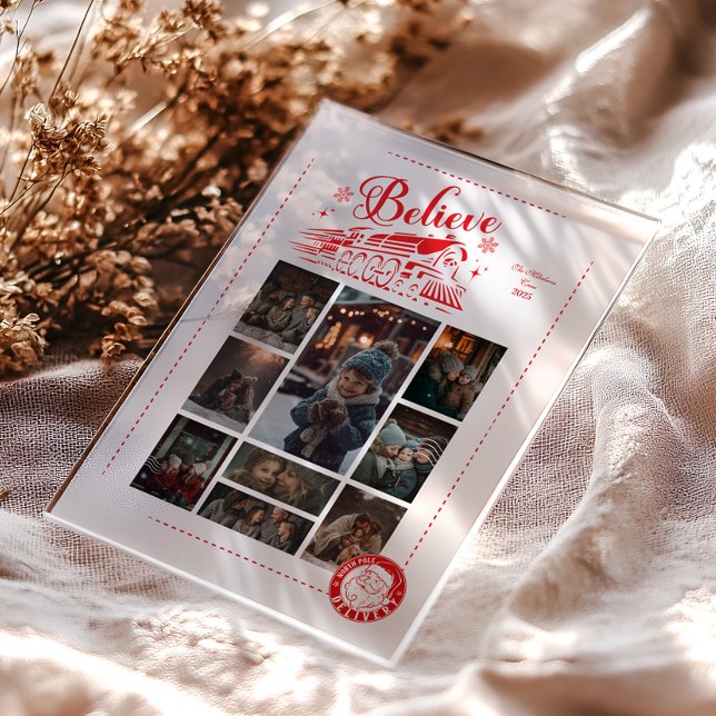 9 Photo Polar Express Christmas Ticket Acrylic Invitations (Creator Uploaded)