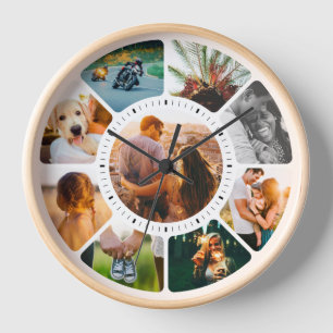 9 Photo Rounded Clock Rounded