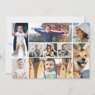 9 Picture Photo Collage Holiday Card