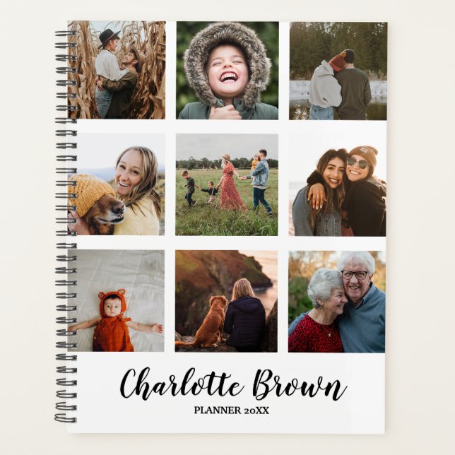 9 Pictures Photo Collage Family Life Planner (Front)