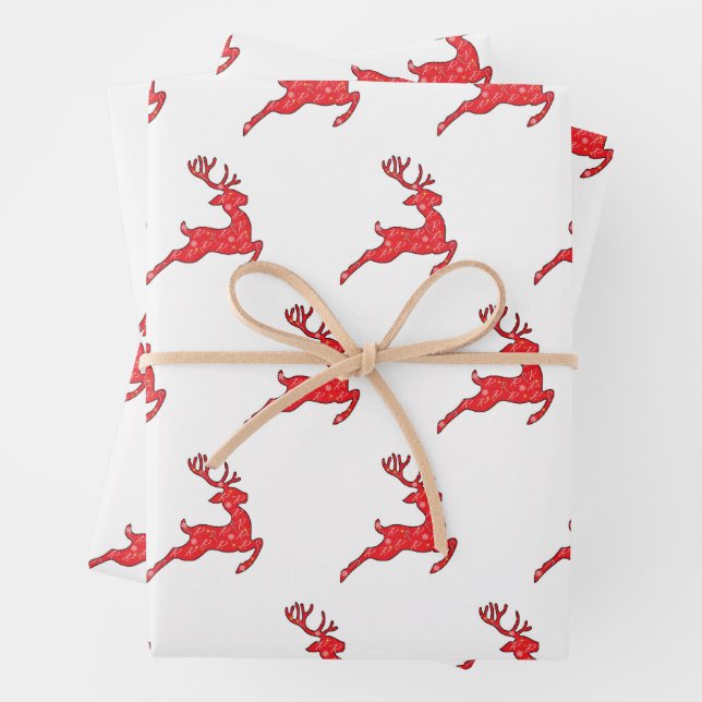 9 Reindeers Wrapper Papier (En situation)