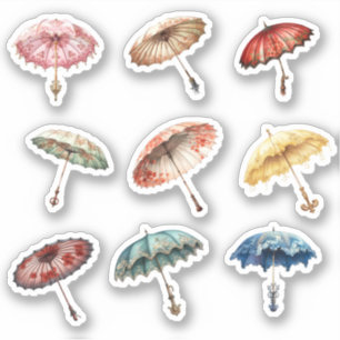 9 Rococo Parasol Custom-Cut Vinyl Sticker