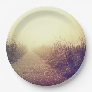 9" Round Paper Plate Sunrise Pathway Walkway Path