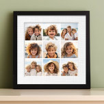 9 Square Collage - White Back  Photo Print<br><div class="desc">Black and White Design - Use your photos without frames on this one! Add your favourite pictures and snapshots to this strip for a fun memory keeper. An artistic way to display your best photo sharing pics.</div>