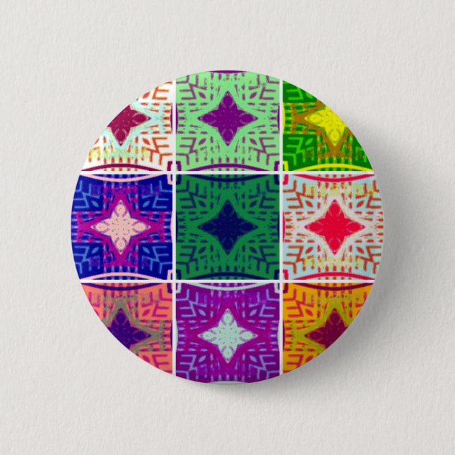 9 star Hakuna matata pattern 2 Inch Round Button (Front)