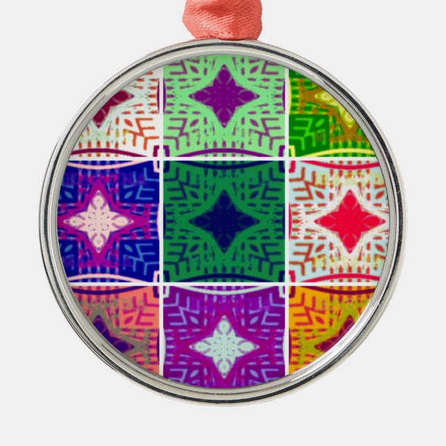 9 star Hakuna matata pattern Metal Ornament (Front)