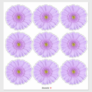9 Stickers Kiss-Cut Fleur Gerber Violet