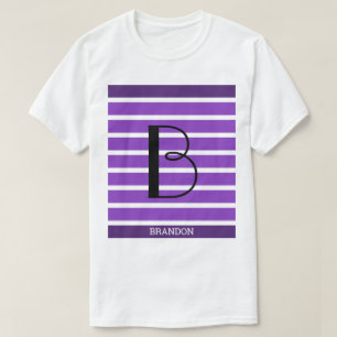 9 Stripes Purple Violet Monogram Personalized T-Shirt