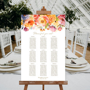 9 Table Spring Floral Wedding Seating Chart