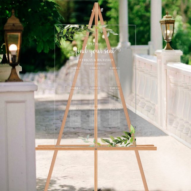 9 Tables Plan Mariage verdoyant (Créateur téléchargé)