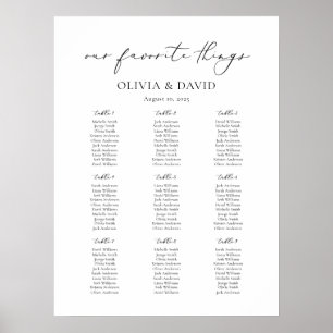 9 Tables Simple Our Favourite Things Seating Chart