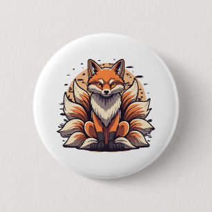 9 Tailed Fox Spirt 2 Inch Round Button