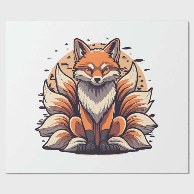 9 Tailed Fox Spirt Wrapping Paper (Flat)