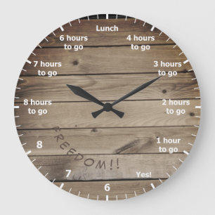 9 to 5 Work Hour Countdown to Freedom Wood Office Large Clock