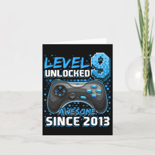 9 Unlocked Awesome 2013 Video Game 9th Birthday 3 Card