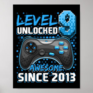 9 Unlocked Awesome 2013 Video Game 9th Birthday 3 Poster