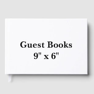 9" x 6" White 70# Uncoated Text Guest Book