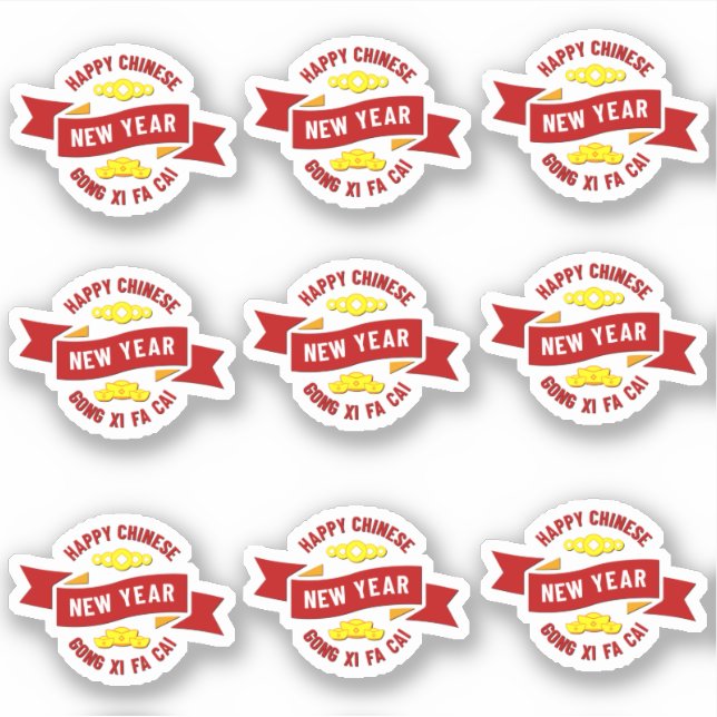 9 x Chinese New Year Gong Xi Fa Cai - Wish Wealth  (Front)