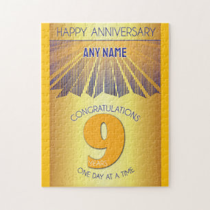 9 Year   AA 12 Step Anniversary Personalized Jigsaw Puzzle